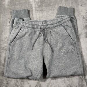 Puma Men's Embossed Fleece Jogger Pant Sweatpants Men's Grey Large Heather